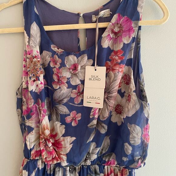 NWT Lara G. silk blend maxi dress size M - Picture 3 of 4